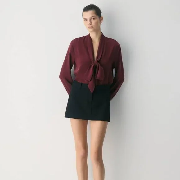 RW&CO. TIE-NECK CHIFFON BLOUSE fits(M/S) - Picture 1 of 14